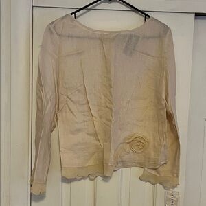 Vintage Will Smith Linen Elegant Cropped Cream Women's Top